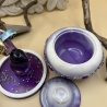 Handgemachtes Epoxidharz Set lila – Schmuckdose & Hasen Ringhalte