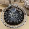 Handgemachte Muschel-Seifenschale mit Oktopus, Schwarz & glitzer