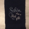 Bestickte Gästehandtücher dunkelblau - Herz schön, dass es dich…