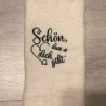 Bestickte Gästehandtücher Creme - Herz schön, dass es dich…