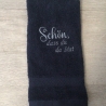 Bestickte Gästehandtücher  dunkelblau  - schön, dass du…