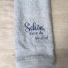 Bestickte Gästehandtücher  hellblau - schön, dass du…