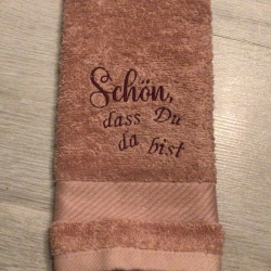 Bestickte Gästehandtücher altrose  - schön, dass du…