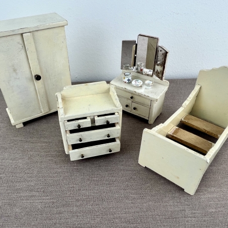 Maileg Puppenhaus Möbel Schlafzimmer Set | Miniatur Bett Schrank