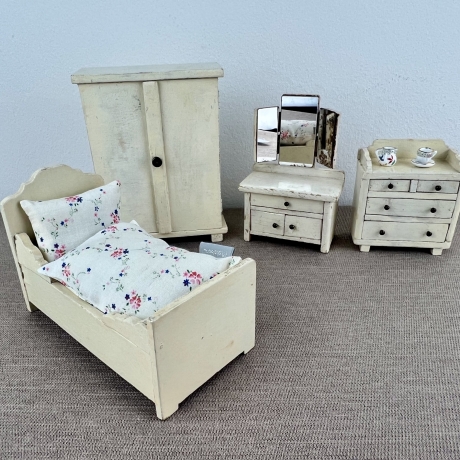 Maileg Puppenhaus Möbel Schlafzimmer Set | Miniatur Bett Schrank