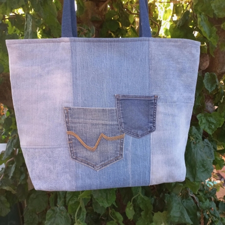 Jeans Upcycling Shopper | Einkaufstasche | Unikat | Innentasche