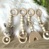 Spielbogen Anhänger Baby Set 4 Stück Hase Regenbogen Holzringe 
