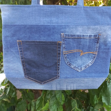 Jeans Upcycling Shopper | Einkaufstasche | Unikat | Innentasche