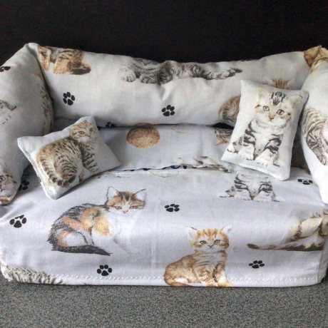 Deko-Sofa KosmetikboxSofa TaschentücherboxSofa - Katzen auf grau