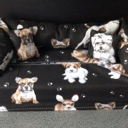 Deko-Sofa KosmetikboxSofa TaschentücherboxSofa  Hunde auf schwarz