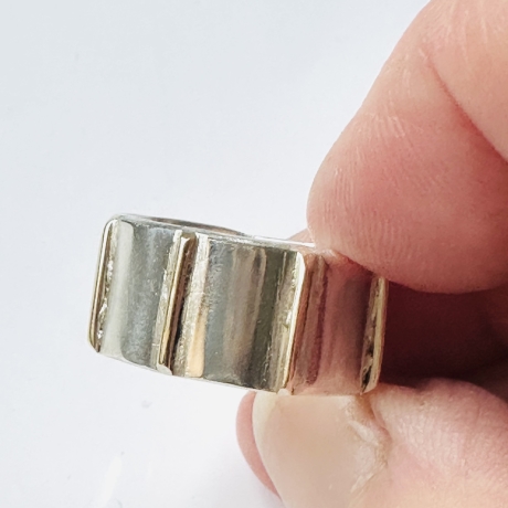 Massiver Silberring „Gold gestreift“