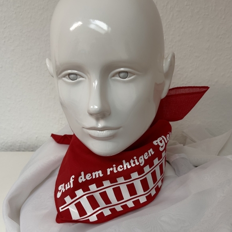 Halstuch Auf dem richtigen Gleis Eisenbahn rot