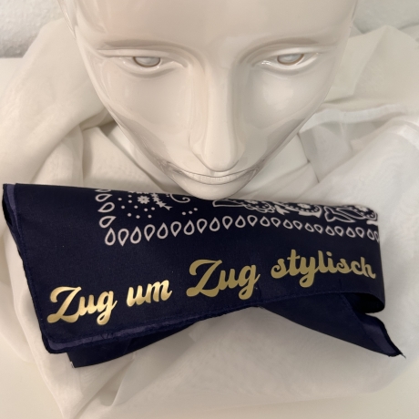 Halstuch Zug um Zug stylisch Bandana blau Eisenbahn
