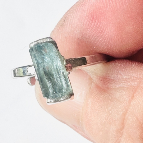 Offener Silberring „Aquamarin-Kristall“