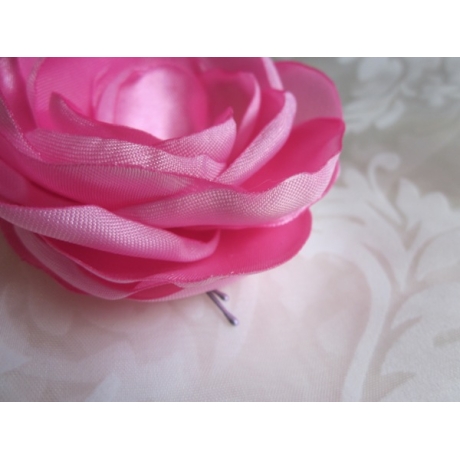 Pink Rosa Klammer Stoffblume Haarblüte Perle Jolie
