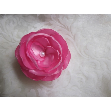 Rosa Klammer Stoffblume Haarblüte Perle Jolie