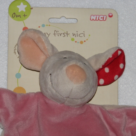 Maus Schmusetuch mit Name bestickt♥pink