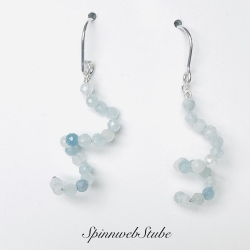 Hängeohrringe „Aquamarinspirale“