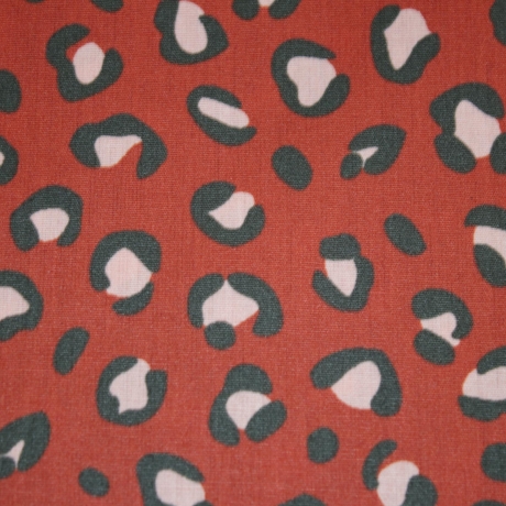 beschichtete Baumwolle Leo terracotta rot Leomuster Poppy Fabrics