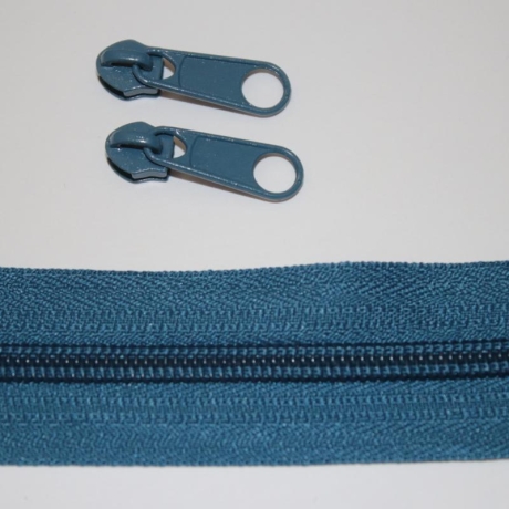 Reißverschluss petrol & 2 St. Zipper 5 mm Schiene Endlos RE