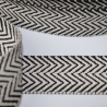 5m Gurtband Baumwolle 38 mm schräge Streifen schwarz / natur