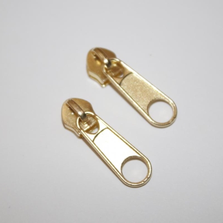 10x Zipper gold Schieber 5 mm Schiene Endlos-Reißverschluss