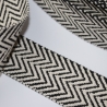 Gurtband Baumwolle 38 mm schräge Streifen schwarz / natur
