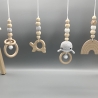 Spielbogen Anhänger Baby Set 4 Stück Mobile Wal Schildkröte Holz