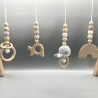 Spielbogen Anhänger Baby Set 4 Stück + Bogen Wal Schildkröte Holz