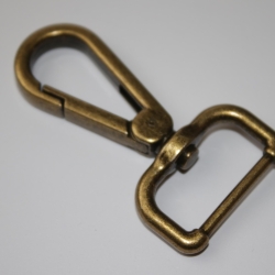 2x Karabinerhaken 25 mm altmessing flach formschön 20mm RE