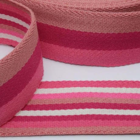 Gurtband 40 mm Streifen pink rosa gestreift