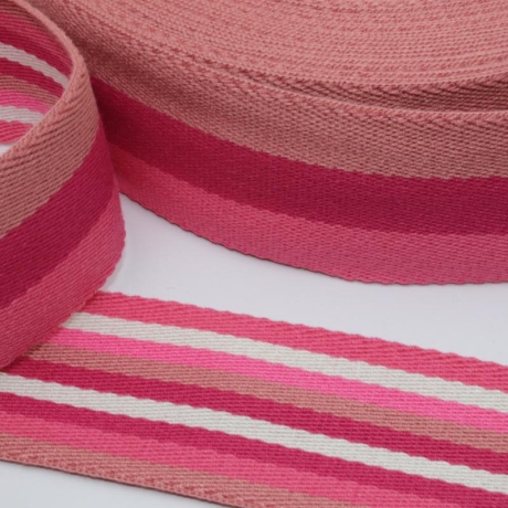 Gurtband 40 mm Streifen pink rosa gestreift