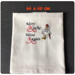Geschirrtuch mit Spruch Geschenk Einzigartig - „meine Küche…“