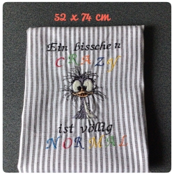 Geschirrtuch mit Spruch Geschenk Einzigartig - „Crazy….“