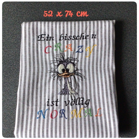 Geschirrtuch mit Spruch Geschenk Einzigartig - „Crazy….“