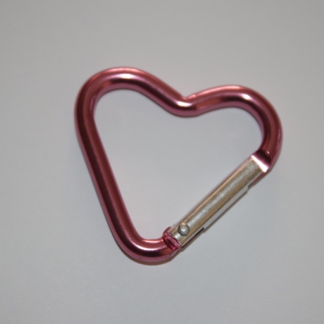 4 Stück Karabiner Herz rosa Aluminium LETZTEN 
