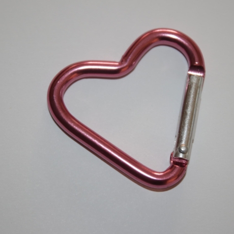 4 Stück Karabiner Herz rosa Aluminium LETZTEN 