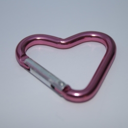 4 Stück Karabiner Herz rosa Aluminium LETZTEN 