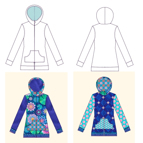Schnittmuster Wendesweatshirtjacke Ladybird 