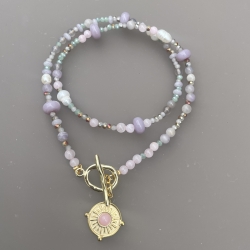 Halskette Perlenkette Edelsteine Sommer Festival 