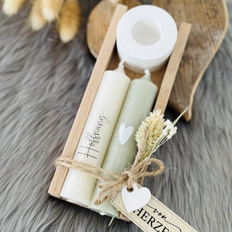 Kerzenset z. Genesung, gute Wünsche, versch. Begriffe zur Auswahl