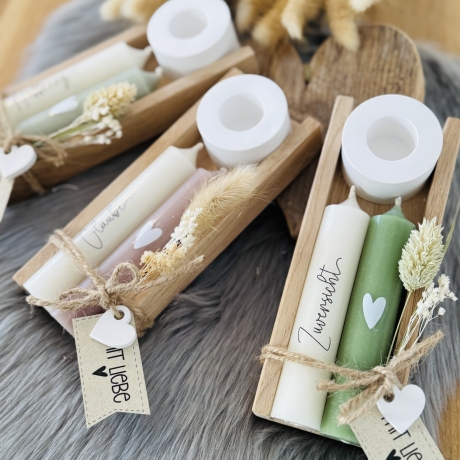 Kerzenset z. Genesung, gute Wünsche, versch. Begriffe zur Auswahl