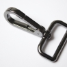 2x Karabinerhaken 30 mm schwarz-silber flach rechteckige Öse