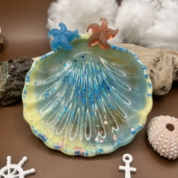 Seifenschale Muschel Handmade mit Glitzer – Maritime Bad  Deko