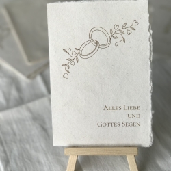 Baumwoll-Rag-Designklappkarte + Umschlag zur Hochzeit- nachhaltig