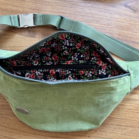 Bauchtasche,Hüfttasche aus Cordstoffen Innenfach mit RV, 6 Farben