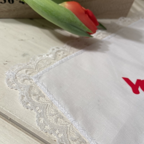 Taschentuch Spitze personalisiert f. z.B. Hochzeit Geschenk