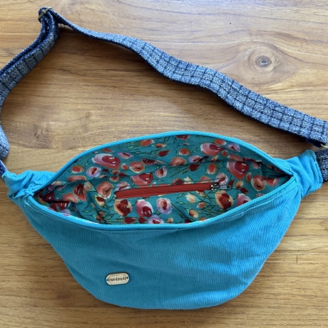 Bauchtasche,Hüfttasche aus Cordstoffen Innenfach mit RV, 6 Farben