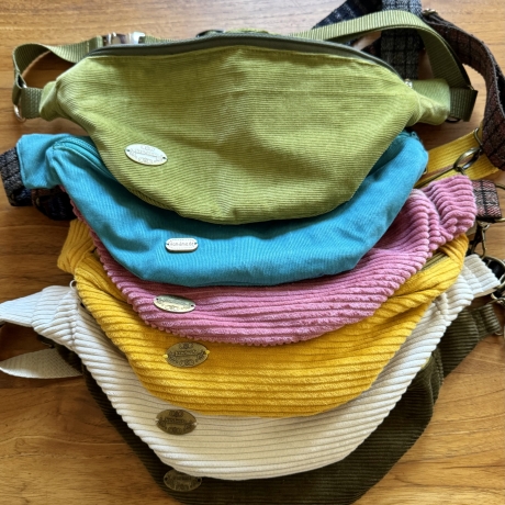 Bauchtasche,Hüfttasche aus Cordstoffen Innenfach mit RV, 6 Farben