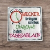 4x Stickdatei Wecker Mugrug Untersetzer und Solo ab 10x10cm